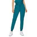 Wholesale women's teal jogger pants with drawstring waist and white sneakers