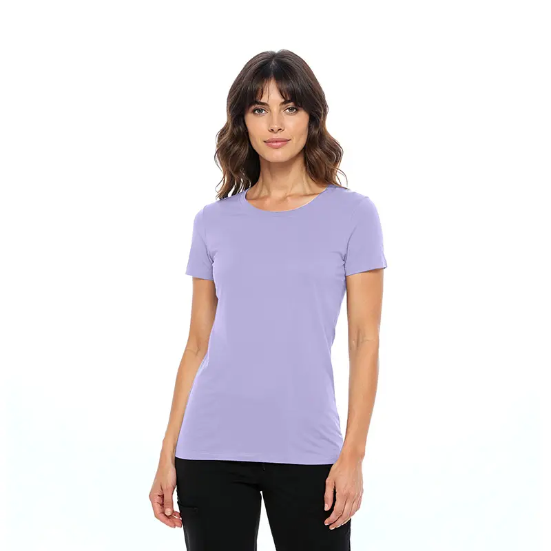 Wholesale women's lavender short-sleeve crew neck t-shirt