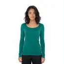 Wholesale women's long-sleeve teal crew neck t-shirt