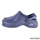 Wholesale navy blue clog with adjustable heel strap and textured upper