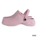 Wholesale pink clog with adjustable heel strap and textured sole detail
