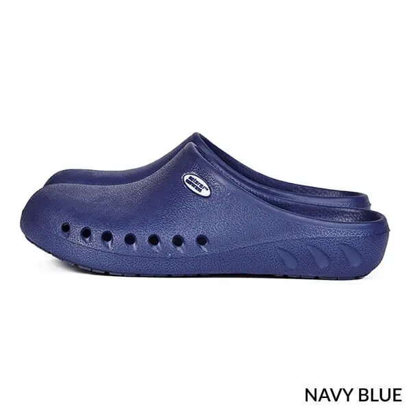 Wholesale navy blue clog with ventilation holes and textured sole