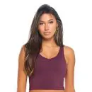 Wholesale women's burgundy v-neck racerback tank top