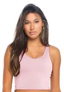 Wholesale women's pink sleeveless v-neck tank top