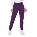 Wholesale women's purple jogger pants with drawstring waist and cargo pockets