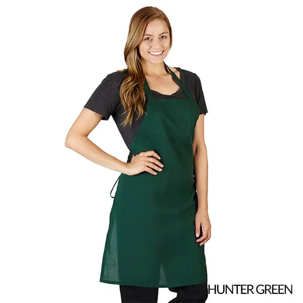 Wholesale women's hunter green apron with black short-sleeve shrug cardigan