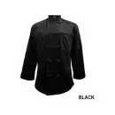 Wholesale black double-breasted chef coat with long sleeves and chest pocket