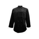 Wholesale black double-breasted chef coat with long sleeves and chest pocket