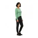 Wholesale women's long-sleeve green t-shirt and black jogger pants outfit