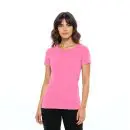Wholesale women's pink short-sleeve crew neck t-shirt
