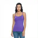 Wholesale women's purple camisole tank top with thin straps and scoop neckline