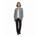 Wholesale women's gray button-front cardigan with white undershirt and black pants