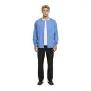Wholesale men's blue cardigan with white trim and black pants