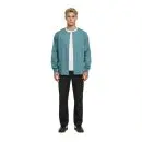 Wholesale men's teal button-up shirt with white undershirt and black pants