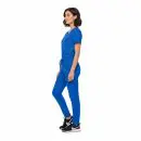 Wholesale women's blue scrubs set with short-sleeve top and tapered pants