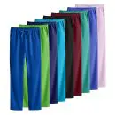 Wholesale assorted colorful lounge pants in blue, green, navy, cyan, black, burgundy, mint, purple, and pink