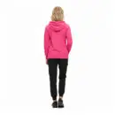Wholesale women's pink zip-up hoodie with black jogger pants and black sneakers