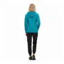 Wholesale women's teal hoodie and black jogger pants back view