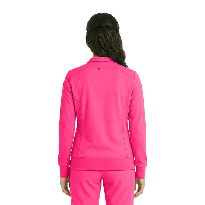Wholesale women's hot pink zip-up jacket with matching pants tracksuit set