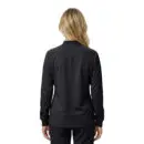 Wholesale women's black full-zip track jacket with ribbed cuffs, rear view