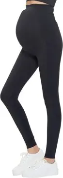 Wholesale black high-waisted leggings with white sneakers